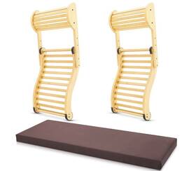 Aceorbit 713674169633 2 Pack Sauna Backrest S-shaped With Neck/head Rests And 1 Nonslip Insulation Mat