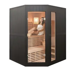 Aleko 703980264744 Steam Sauna Room Wet And Dry Traditional Electric Heater Harvia Black Wood