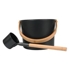 Bwwnby 22418571 Large Aluminum Sauna Bucket And Ladle Set 1.85 Gallons Spa Accessories