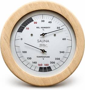 Germany 196th-03f Sauna Thermometer Fahrenheit And Hygrometer 6.1 Inch - Made In Germa