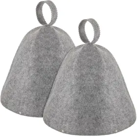 Hat-961 Jagely 2 Pcs Sauna Hat Vaporarium Wool Russian Banya Cap Gray