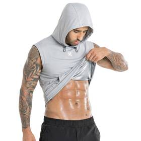 Kewlioo 060747794537 Hooded Sauna Shirt For Men Heat Trapping Pullover Sweat Vest Exercise