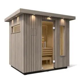 40046-1fnc-wgs Kohler C2 Outdoor Sauna Kit Weathered Grey Spruce 6 Persons -
