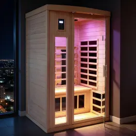 Km-902bhd Kunsana Far Infrared Sauna Plus Ceramic Heating Tube Max 149f Hemlock For 2person 1760w