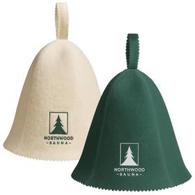 Northwood Sauna Ns10e Wool Felt Hat - Unisex Banya Hair Cap 2 Pack In Spruce Green And Beige