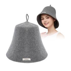 Putian 727636699025 100% Merino Wool Sauna Hat Men Women One Size Soft Russian Banya Steam Room Gray