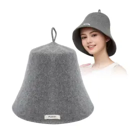 Putian 727636699025 100% Merino Wool Sauna Hat Men Women One Size Soft Russian Banya Steam Room Gray