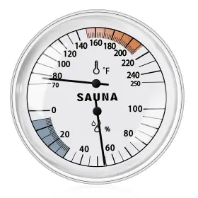 Hat-relaxweex-2178 Relaxweex 1 Pcs Sauna Thermometer 2 In Fahrenheit White