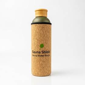 Sauna Shield Sslp-600-1000 Leakproof Double-walled Stainless Steel Water Bottle With Cork Lid 20 Oz