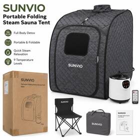 Sunvio Pn11 Portable Folding Steam Sauna Tent With Generator Chair 9 Temps
